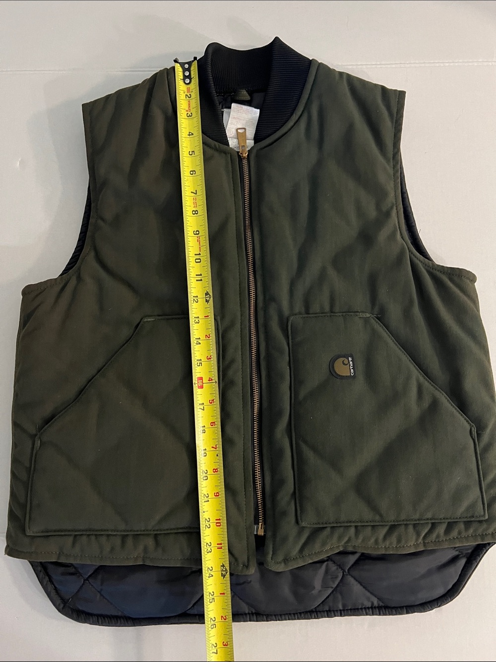 Vintage Carhartt Men's Duck Canvas Vest Union USA Made Size Large moss green - Picture 12 of 13